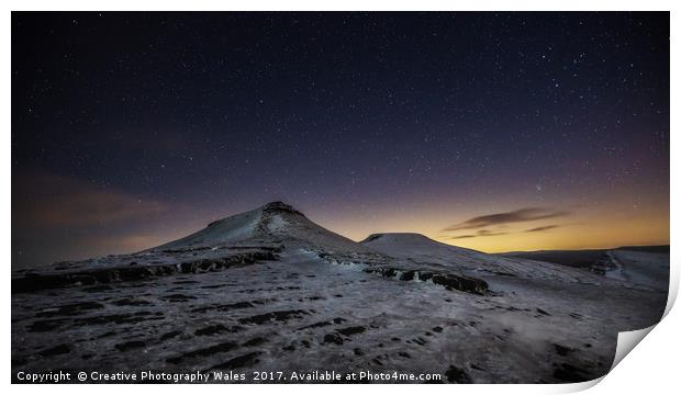 Brecon Beacons Night Sky Print by Creative Photography Wales