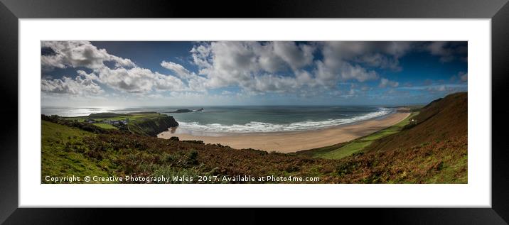 Gower Panorama Framed Mounted Print by Creative Photography Wales