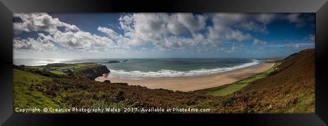 Gower Panorama Framed Print by Creative Photography Wales