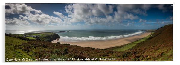 Gower Panorama Acrylic by Creative Photography Wales