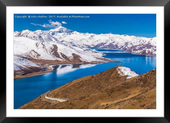  Yamdrok Lake - Tibet Framed Mounted Print by colin chalkley