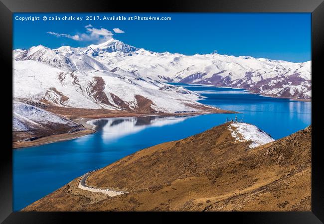  Yamdrok Lake - Tibet Framed Print by colin chalkley