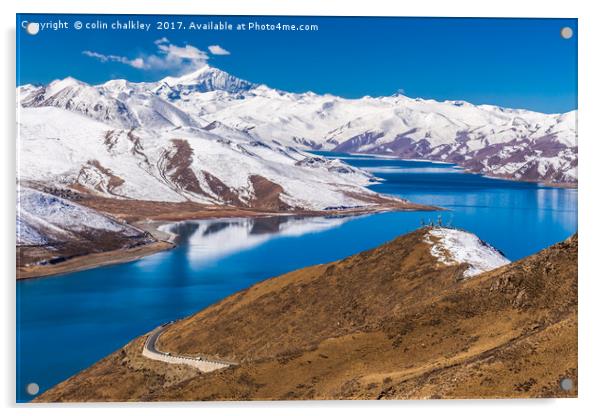  Yamdrok Lake - Tibet Acrylic by colin chalkley