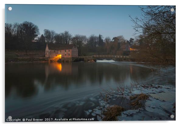 Sturminster Mill Dorset Acrylic by Paul Brewer