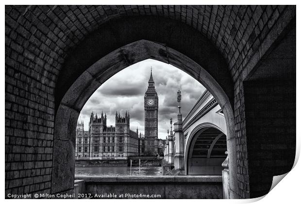 Big Ben, Westminster, London - B&W Print by Milton Cogheil