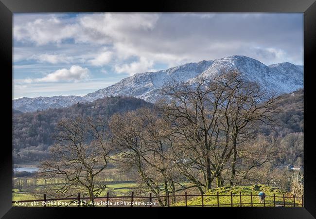 Snowy mountains Framed Print by Phil Reay