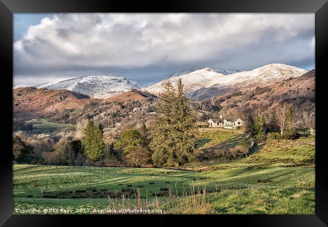 Snowy mountains Framed Print by Phil Reay