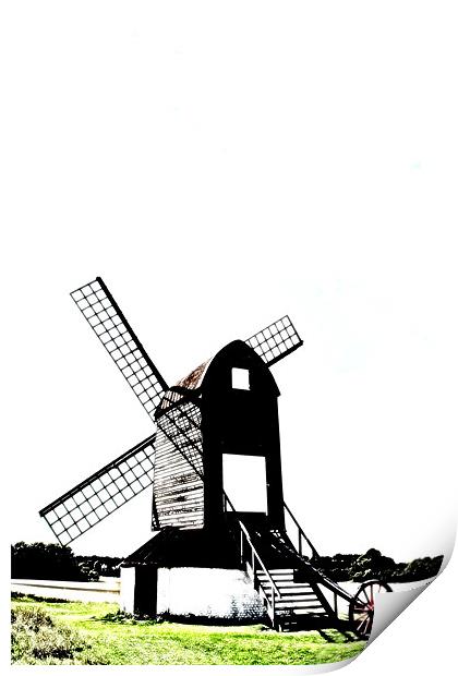Windmill Print by Ian Jeffrey