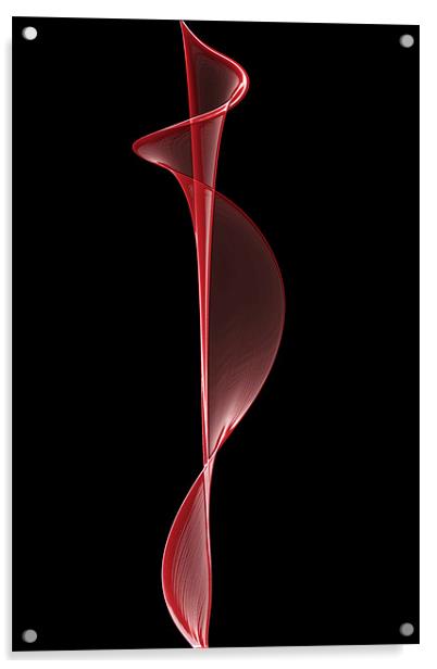 Red Glass Abstract Acrylic by Ann Garrett
