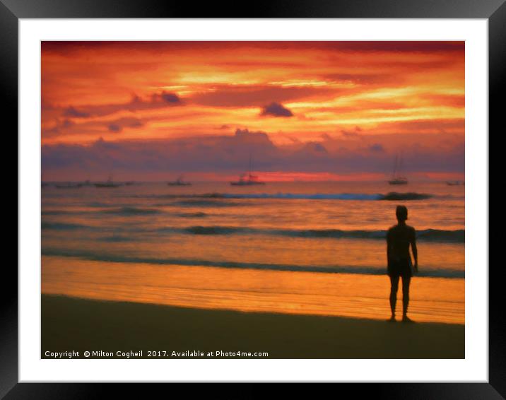 Orange Sunset Framed Mounted Print by Milton Cogheil
