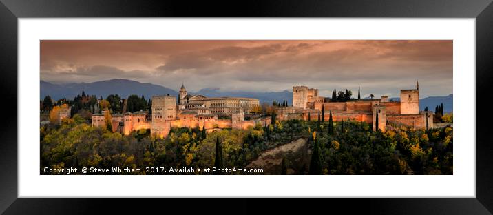Alhambra by Evening. Framed Mounted Print by Steve Whitham