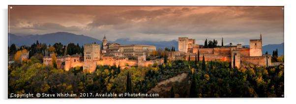 Alhambra by Evening. Acrylic by Steve Whitham