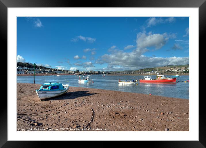 Winter on Teignmouth Back Beach on the River Teign Framed Mounted Print by Rosie Spooner