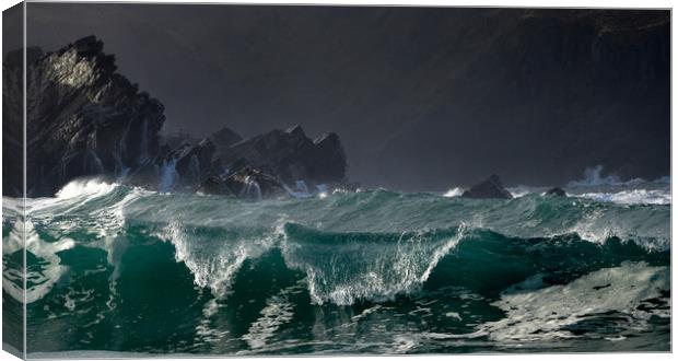 Emerald wave Canvas Print by barbara walsh