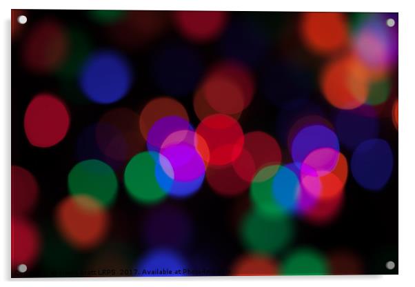 Large coloured party lights at night Acrylic by Simon Bratt LRPS