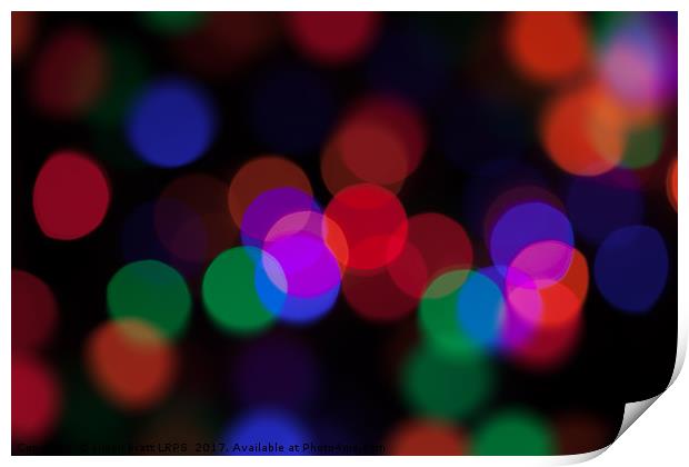Large coloured party lights at night Print by Simon Bratt LRPS