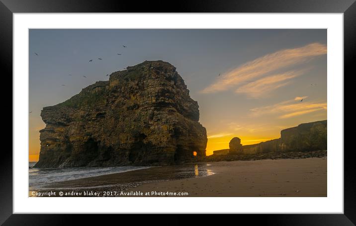 Sunrise at the Rock Framed Mounted Print by andrew blakey