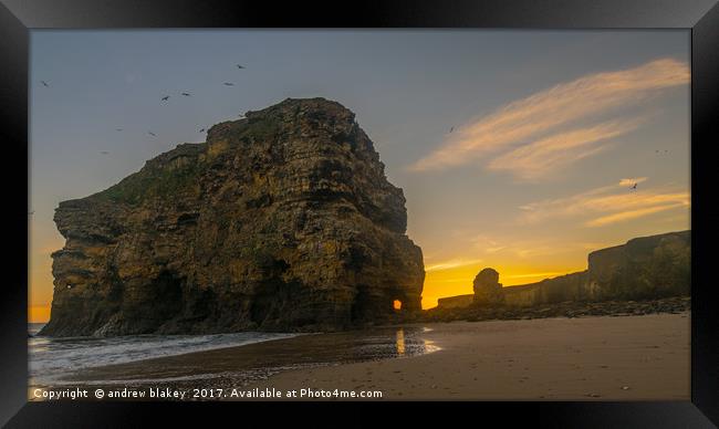 Sunrise at the Rock Framed Print by andrew blakey