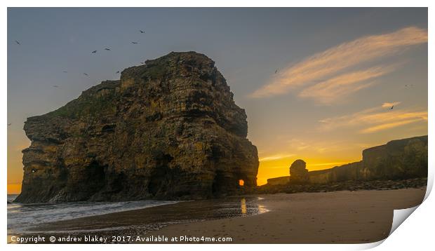 Sunrise at the Rock Print by andrew blakey