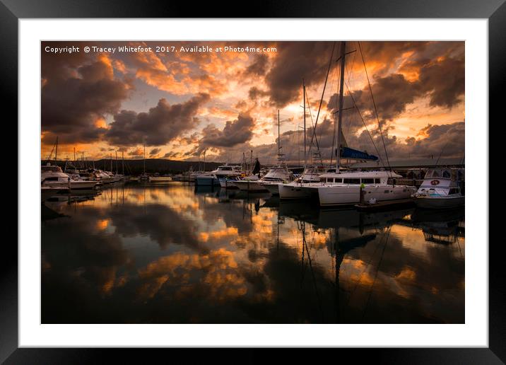 Marina Sunset  Framed Mounted Print by Tracey Whitefoot