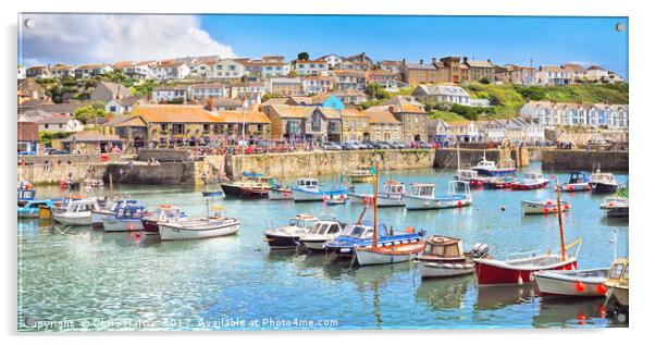 Porthleven summer Acrylic by Chris Harris