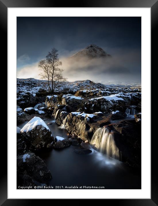 Buachaille and Falls Framed Mounted Print by Phil Buckle