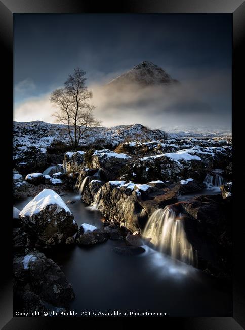 Buachaille and Falls Framed Print by Phil Buckle