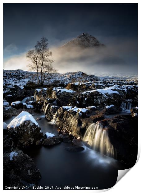 Buachaille and Falls Print by Phil Buckle