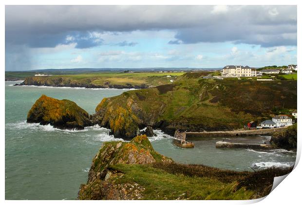  Mullion Cove from the clifftop Print by Oxon Images