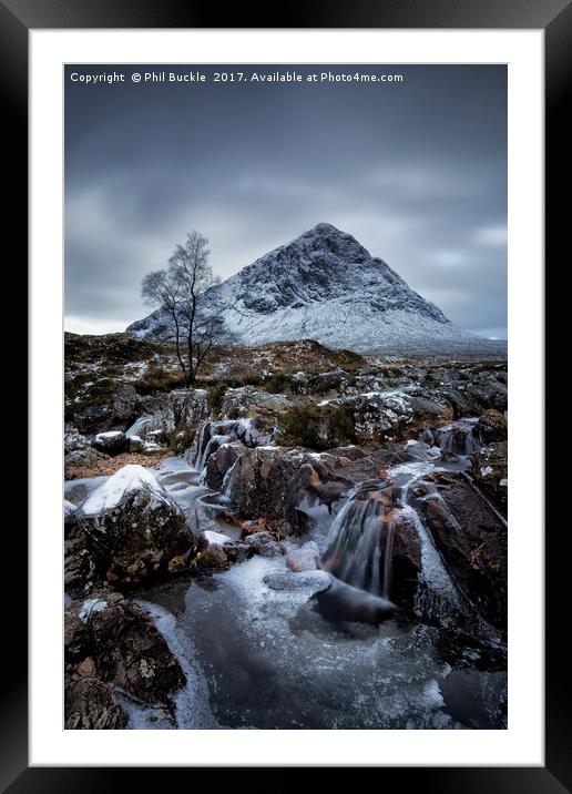 Buachaille  Waterfall Glencoe Framed Mounted Print by Phil Buckle