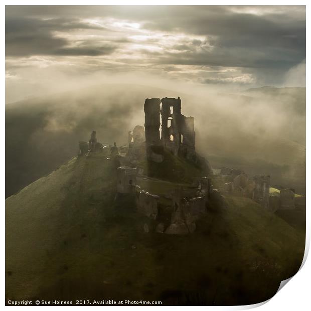 Corfe Castle Print by Sue Holness