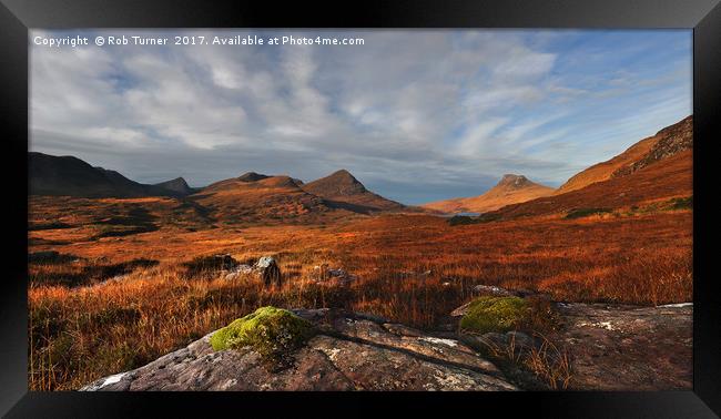 Assynt Panorama Framed Print by Rob Turner
