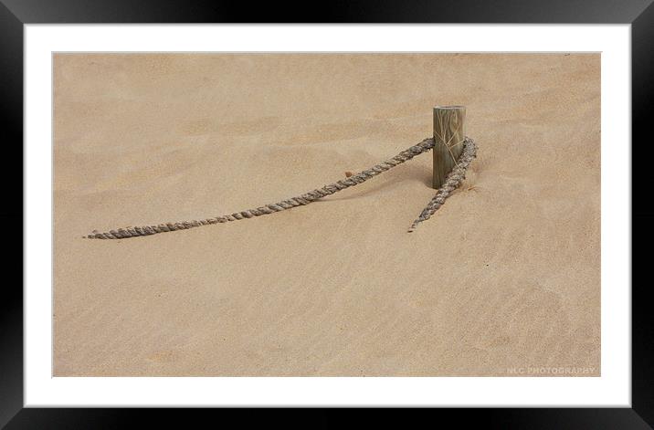 Rope in the Sand Framed Mounted Print by Nigel Coomber