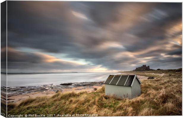 Bamburgh Castle Shed Canvas Print by Phil Buckle