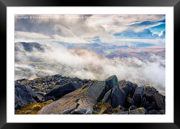 Atmospheric Scafell Framed Mounted Print by David Lewins (LRPS)