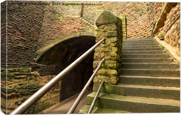 Tunnel And Steps Canvas Print by Simon Annable