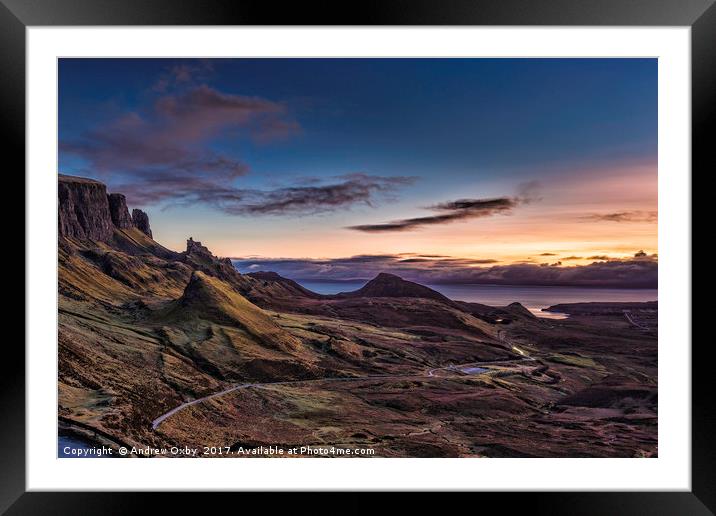 The Quiraing, Isle of Skye, Scotland.  Framed Mounted Print by Andrew Oxby