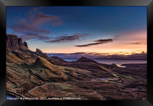 The Quiraing, Isle of Skye, Scotland.  Framed Print by Andrew Oxby
