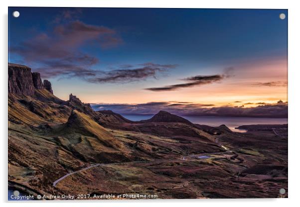 The Quiraing, Isle of Skye, Scotland.  Acrylic by Andrew Oxby
