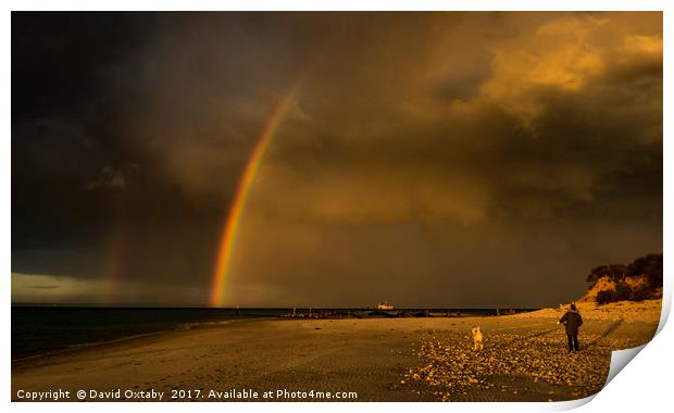 Rainbow over Bembridge Print by David Oxtaby  ARPS