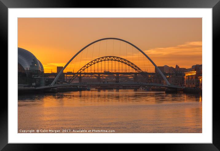 Tyne Glow Framed Mounted Print by Colin Morgan