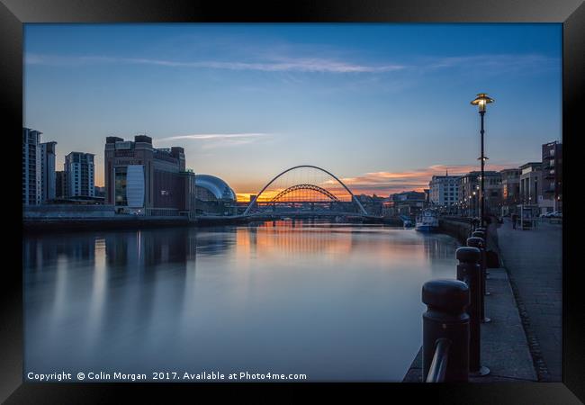River Tyne January Sunset Framed Print by Colin Morgan