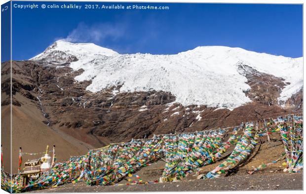  Karola Glacier in Tibet Canvas Print by colin chalkley