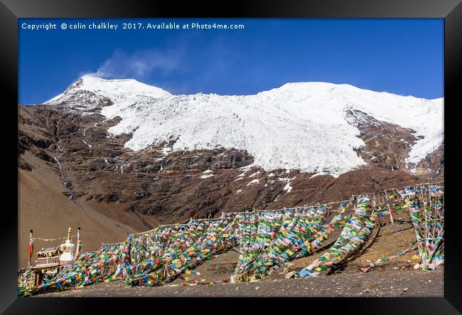  Karola Glacier in Tibet Framed Print by colin chalkley