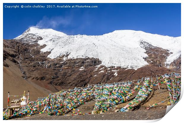 Karola Glacier in Tibet Print by colin chalkley