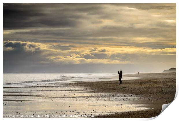 Lonely on Hemsby Beach Print by Stephen Mole