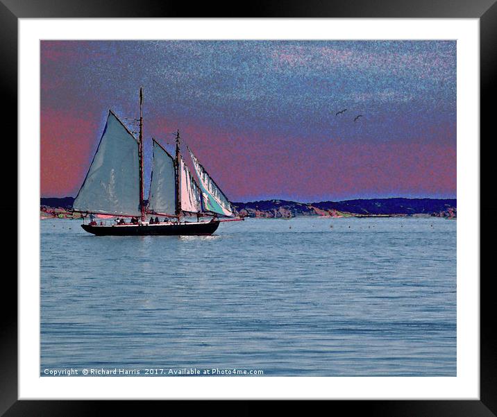 Sailing into the sunset Framed Mounted Print by Richard Harris