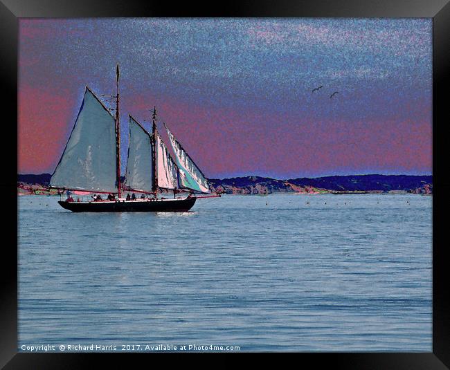 Sailing into the sunset Framed Print by Richard Harris
