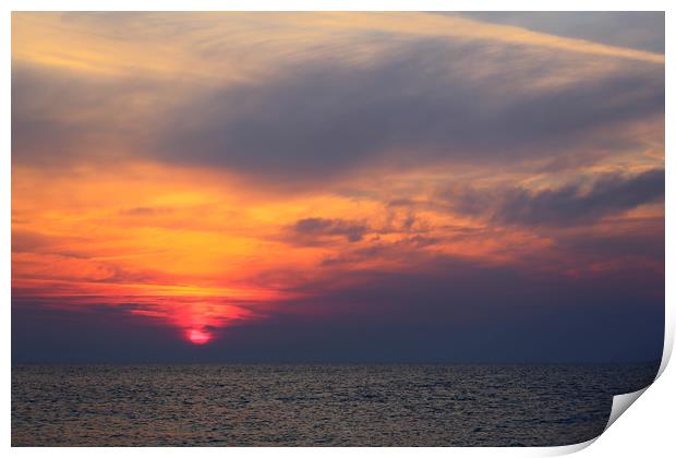 sunrise over the sea Print by kevin murch