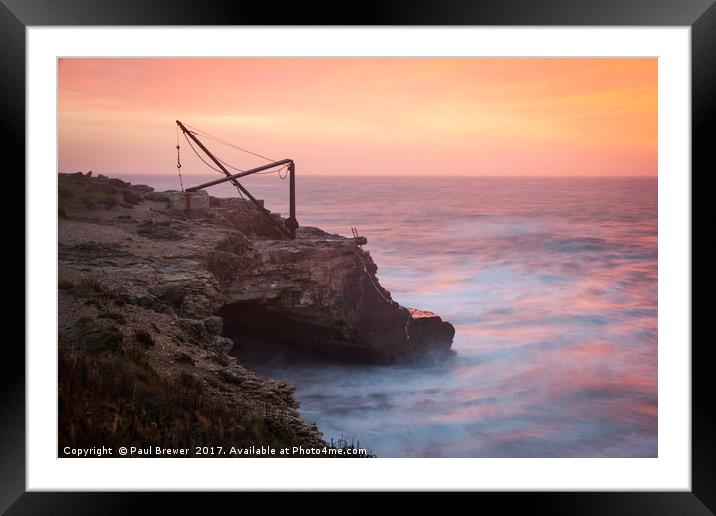 Portland Bill Sunrise before the Storm Framed Mounted Print by Paul Brewer
